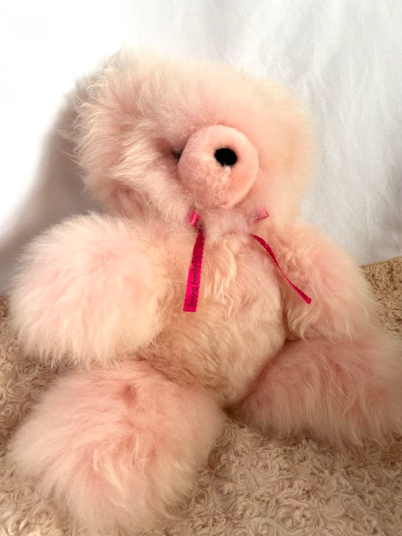 ふわふわアルパカテディベア (ペルー直輸入) ペールピンク