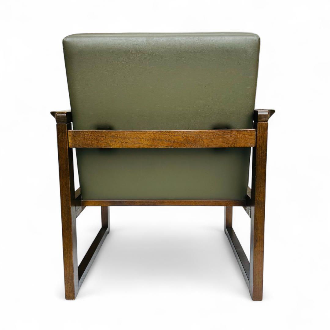 HIDA 飛騨産業 肘付き 椅子 アームチェア 1人掛けソファ 昭和レトロ 2