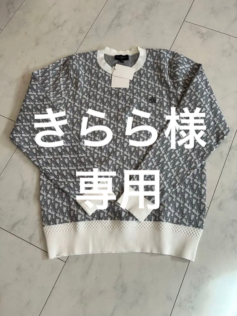 St Andrews グレー ホワイト セーター L