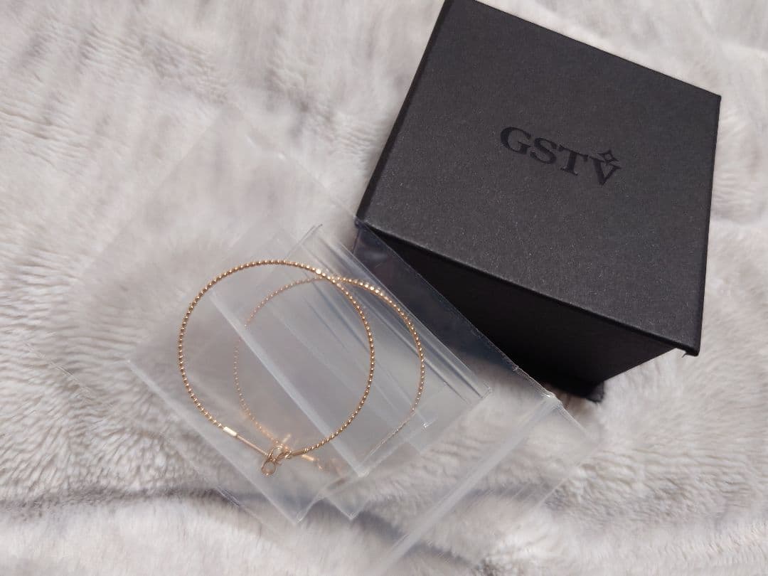 ヨ*ン様 GSTV 18KPG フープ ピアス ワイヤーボール