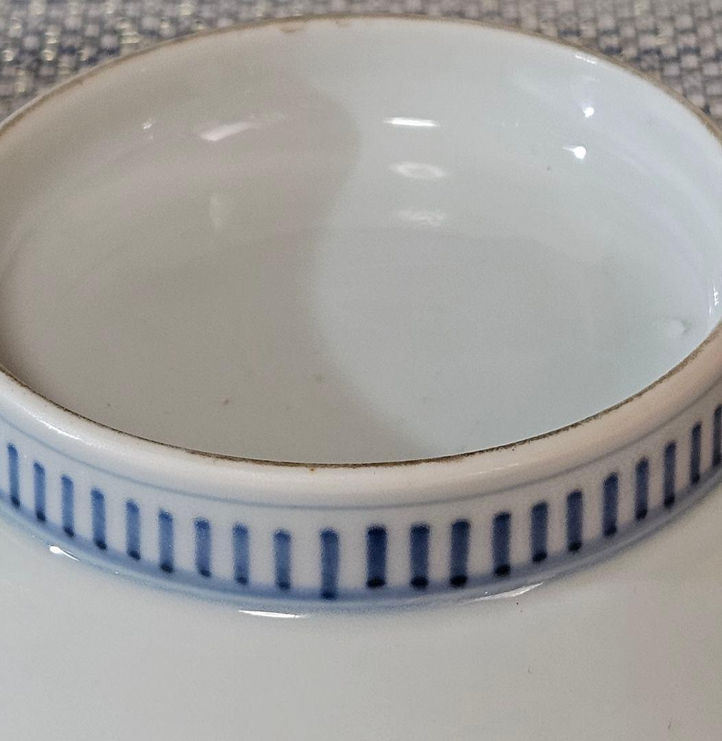 名品❗】江戸時代後期　後期鍋島　藍鍋島　染付　若松図　16.1cm 櫛高台皿