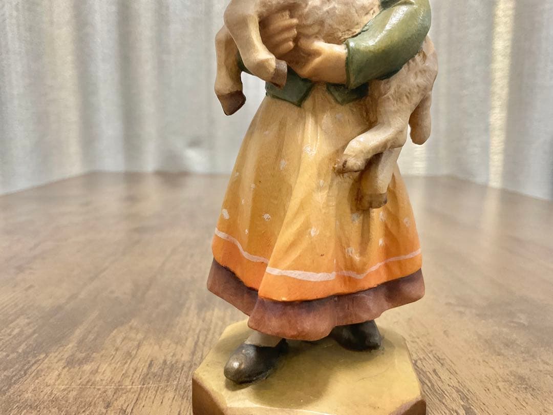 【限定2250体】アンリ/少女と子羊像/アンティーク置物