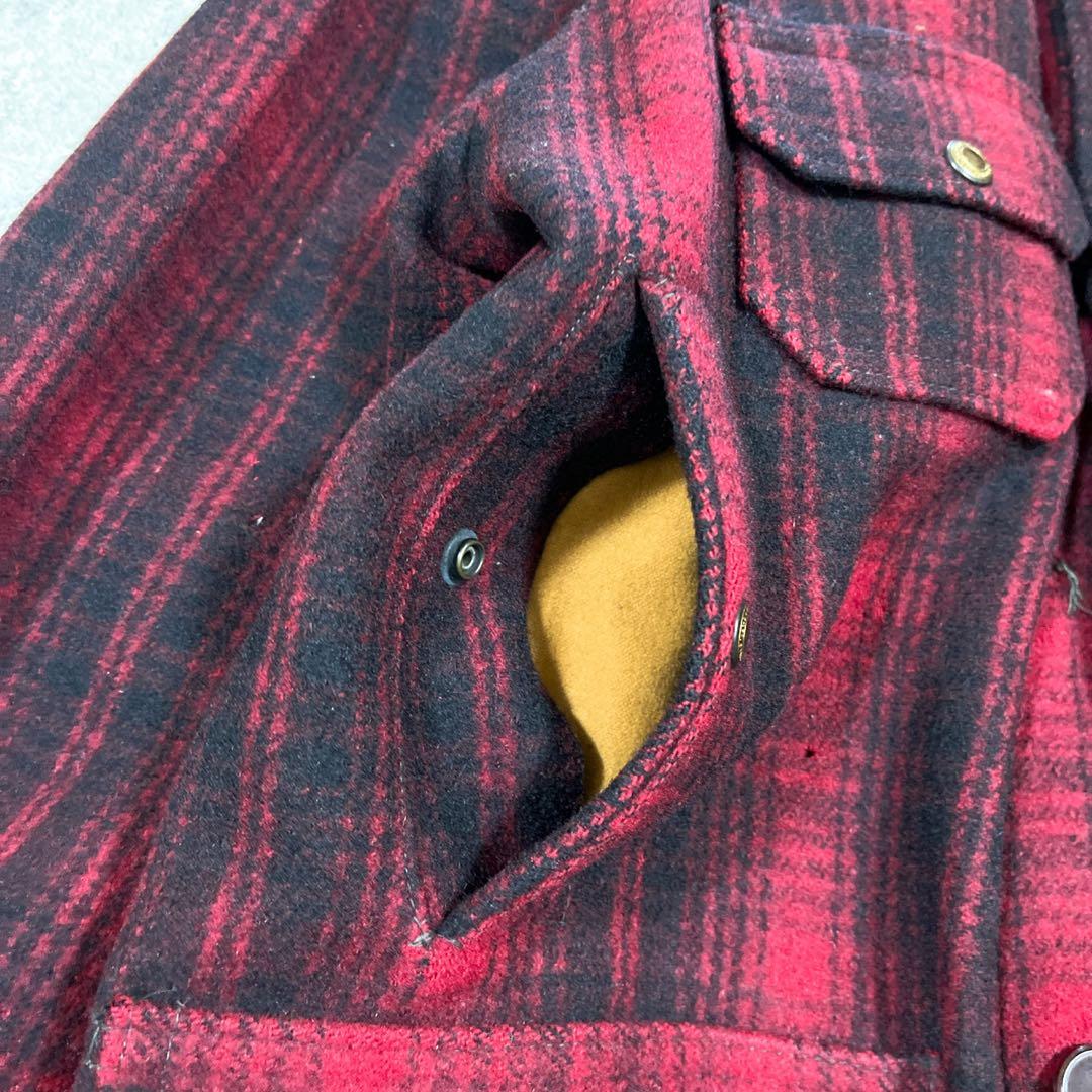 70sウールリッチ ハンティングジャケット バッファローチェック オンブレ L