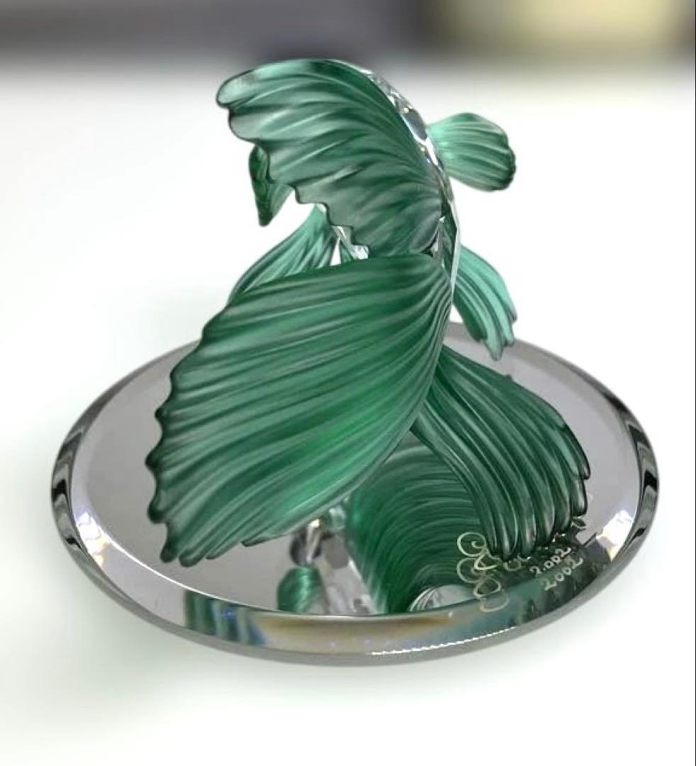 新品　ギャランティー付き スワロフスキー 『グリーンファイティングフィッシュ』