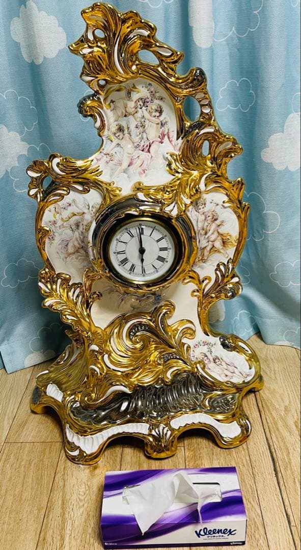 ✨ イタリア製 Ahura（アウラ） ゴールド 陶磁器エンゼル置時計