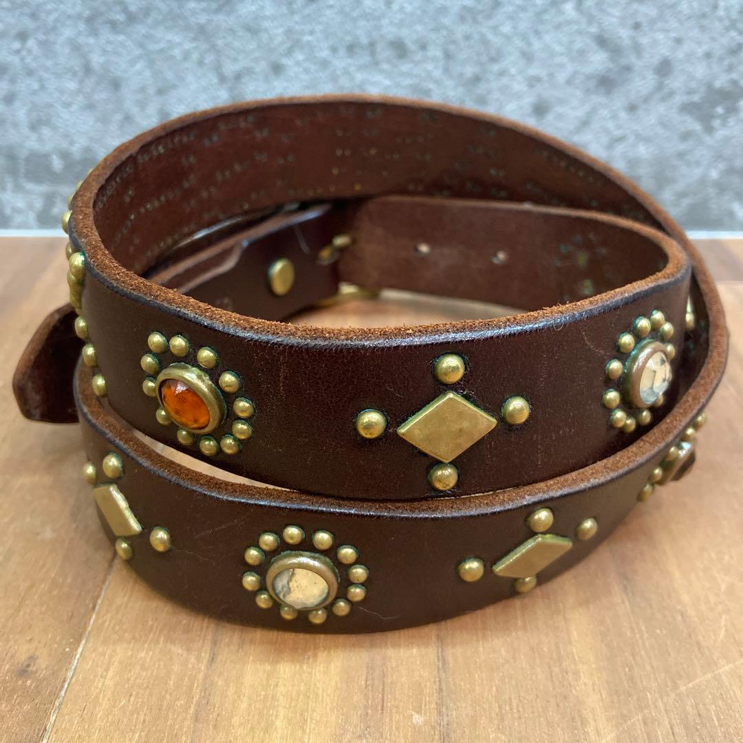 HIDE AND SEEK別注 HTC ナローベルト オレンジ&クリアストーン