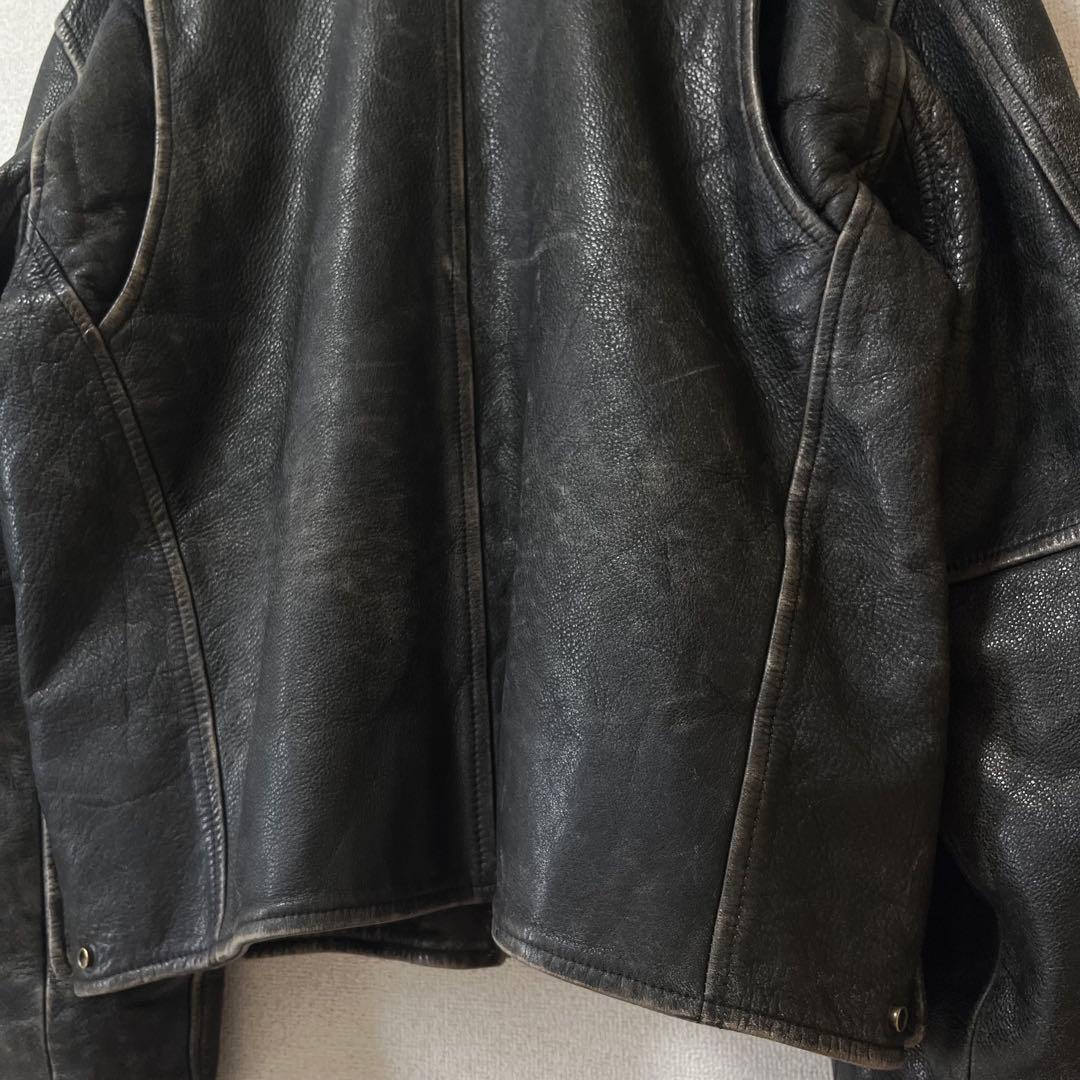 レザージャケット 黒 90s ビンテージ USA 古着 フェード 革ジャン