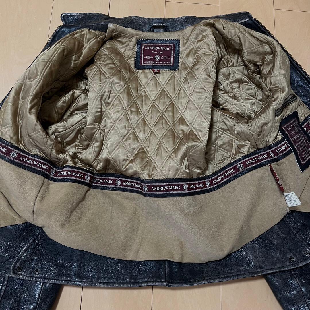 レザージャケット 黒 90s ビンテージ USA 古着 フェード 革ジャン