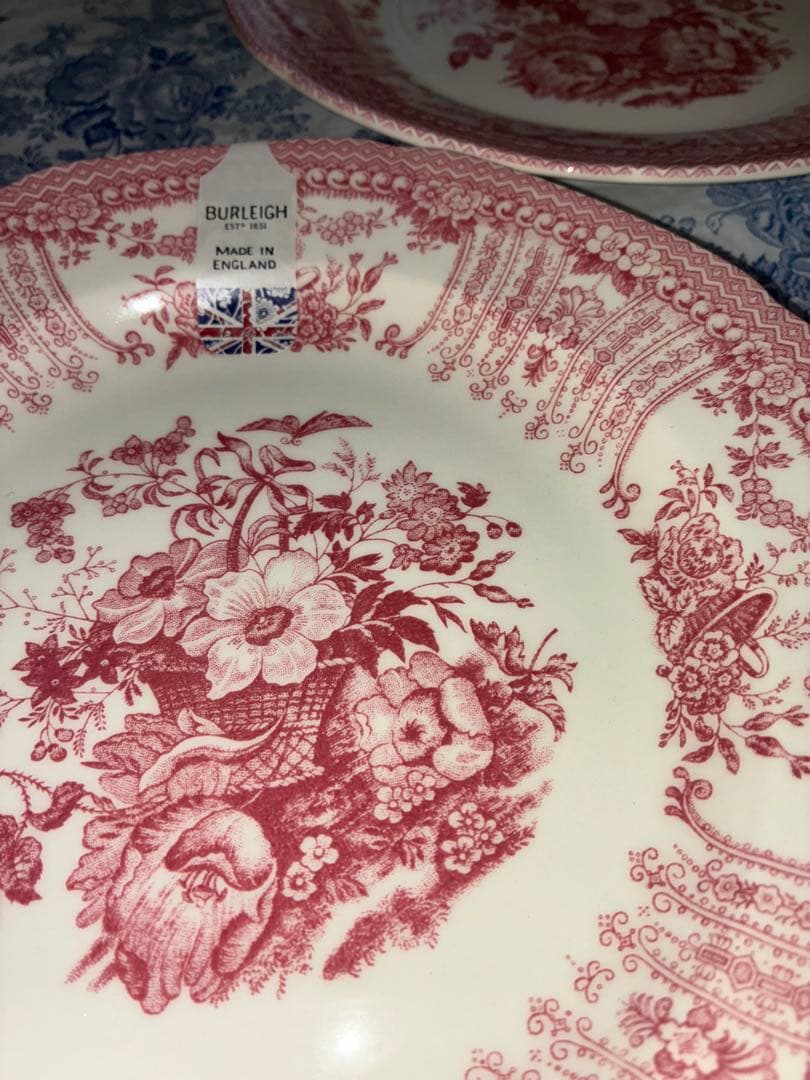 BURLEIGH バーレイ　フローラ　ブルー　ピンク　計4枚　おまけ付