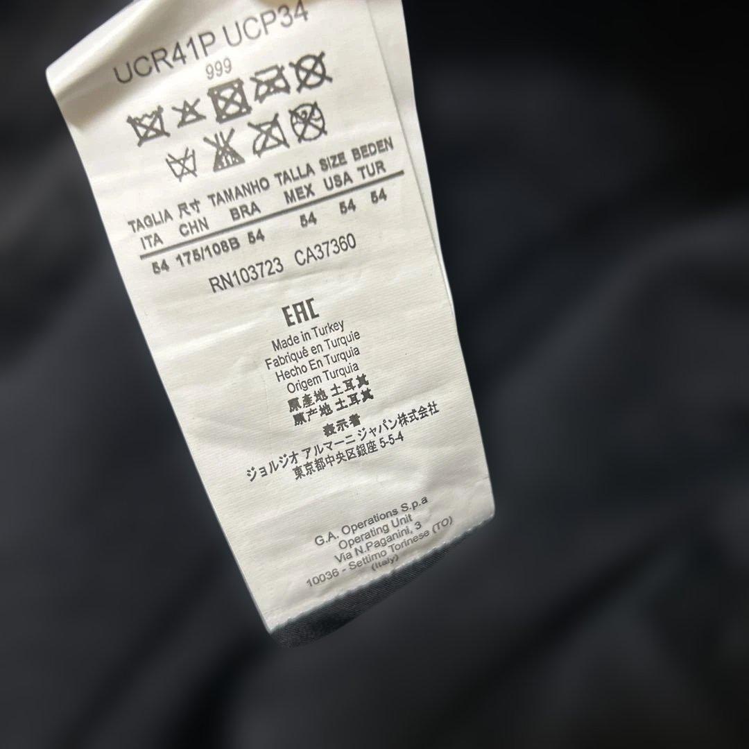 ARMAN シングルレザーライダースジャケット黒　クロコ型押し本革アルマーニ