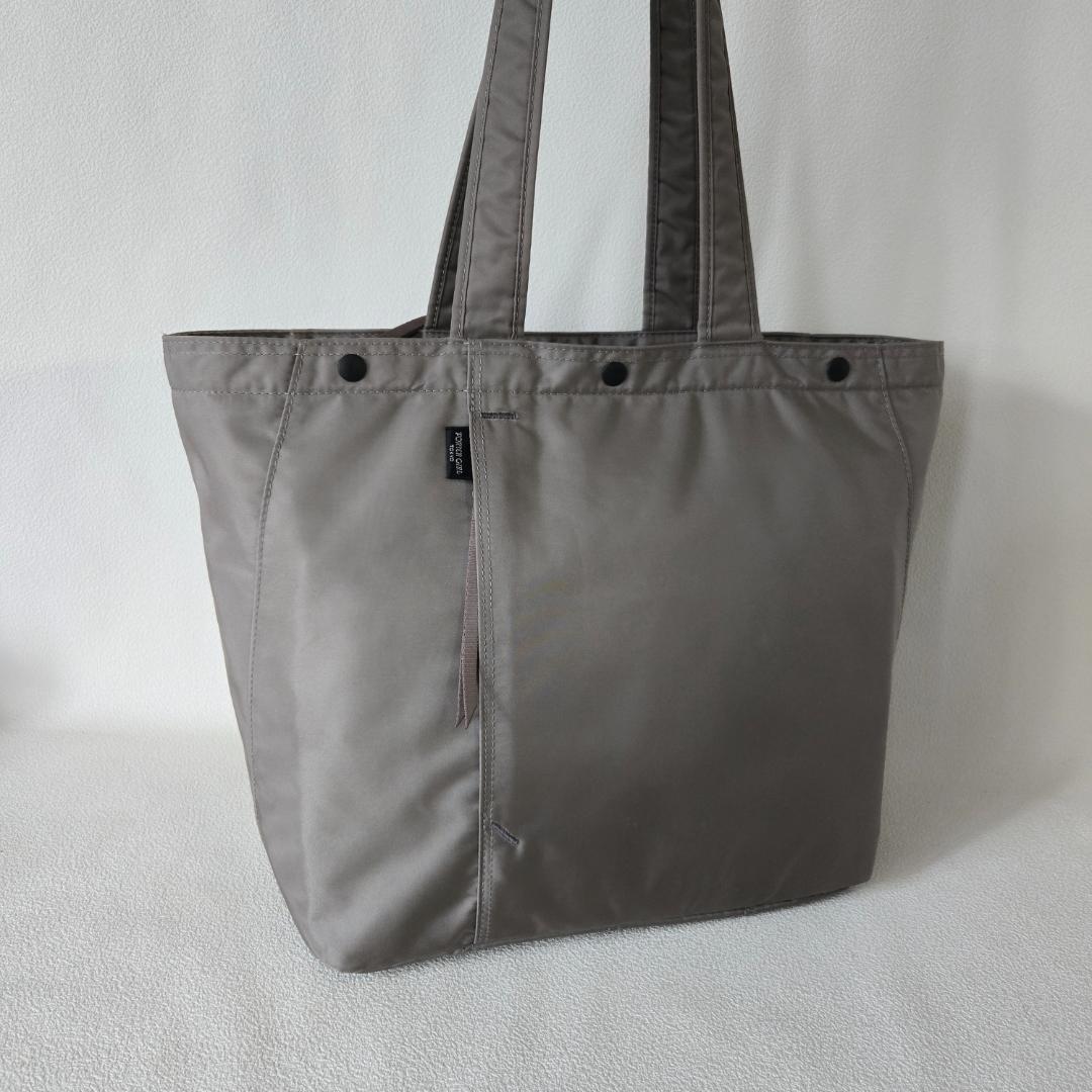 PORTER＿ SHELL TOTE(L)＿ポーターシェルトートカーキグレー