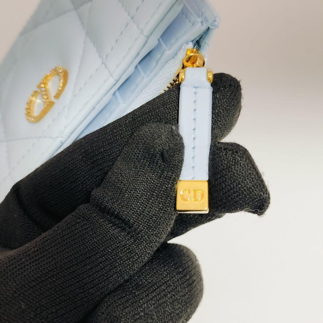 【未使用品級】日本限定色 DIor Caro Dahlia クリスタルウォレット