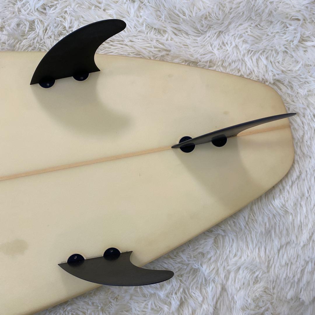 良品　サーフボード　ショートボード　クリーム　ブルー　ブラック　ケース付き