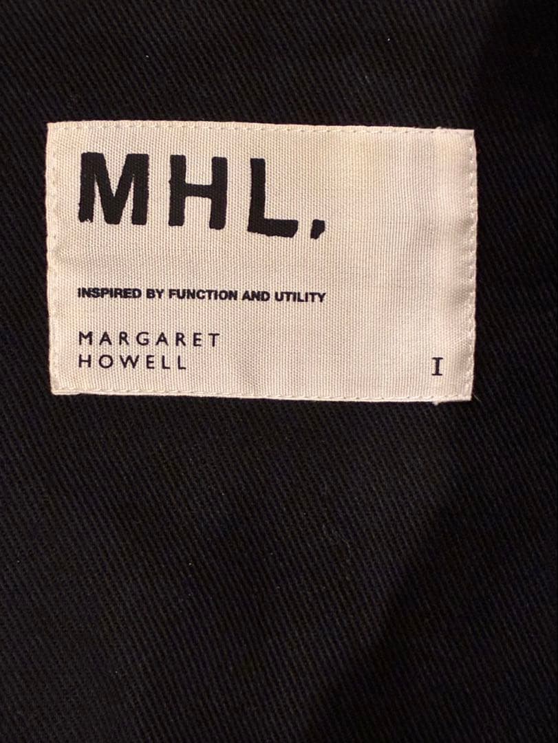 MHL. ウール　ステンカラーコート　ブラック　サイズⅠ