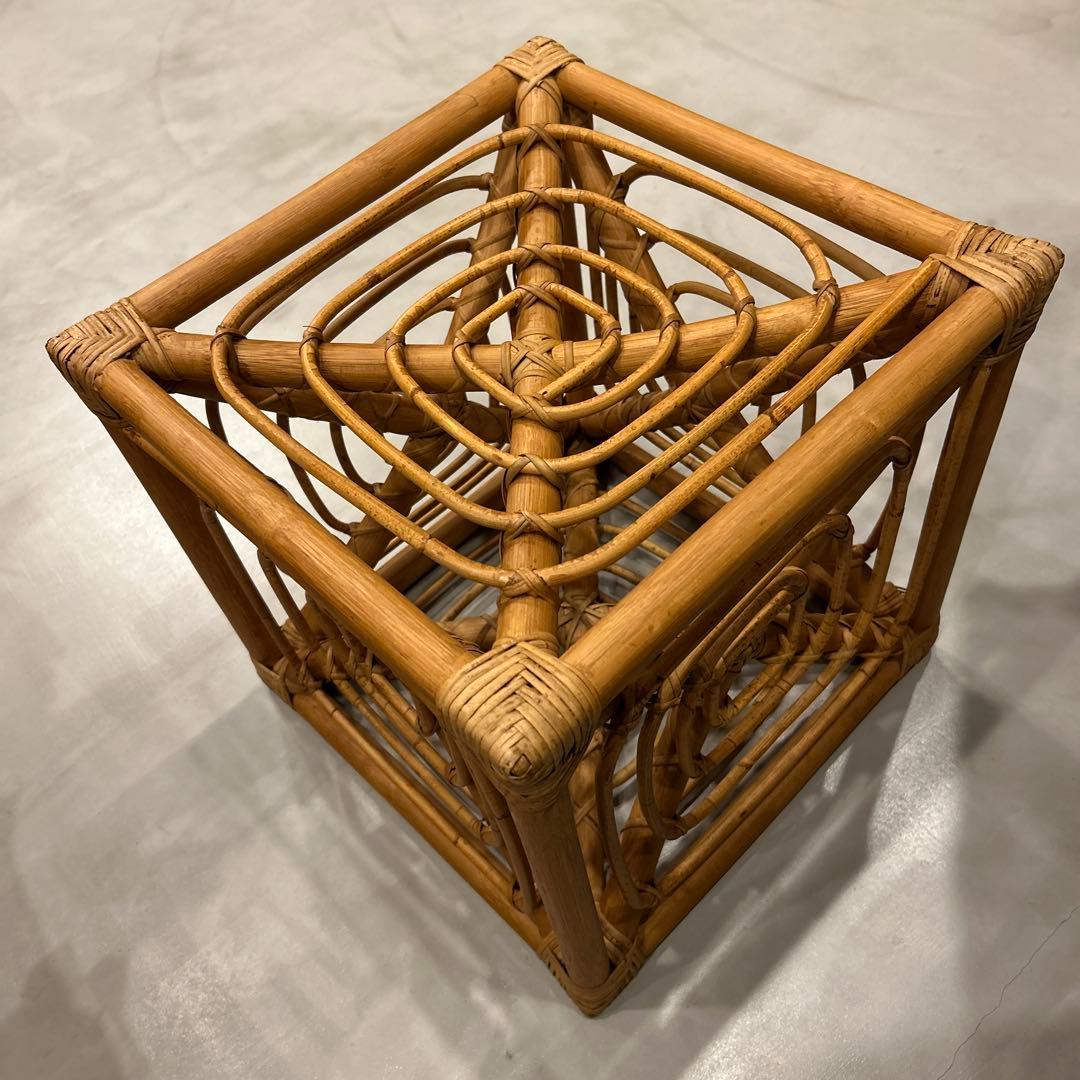新品 未使用 ラタン スツール 36㎝×36㎝×36㎝ 籐 椅子
