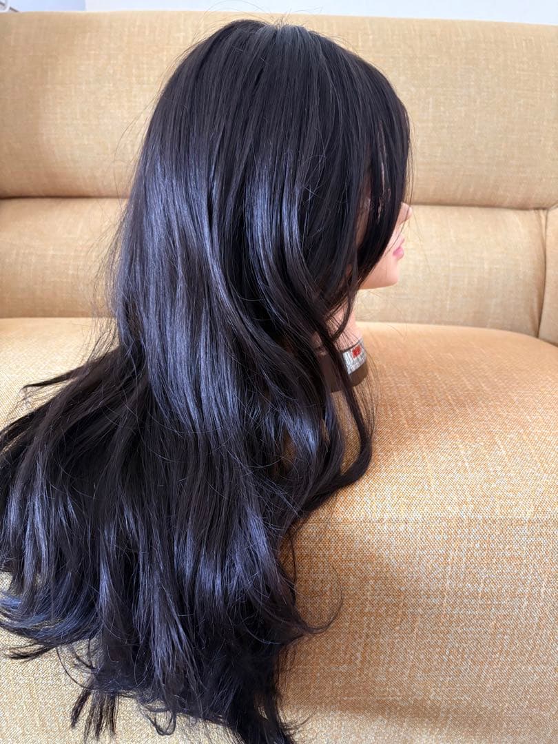 【新品未使用】ピンクエイジ 手植えフルウィッグ ダークブラウン ロング