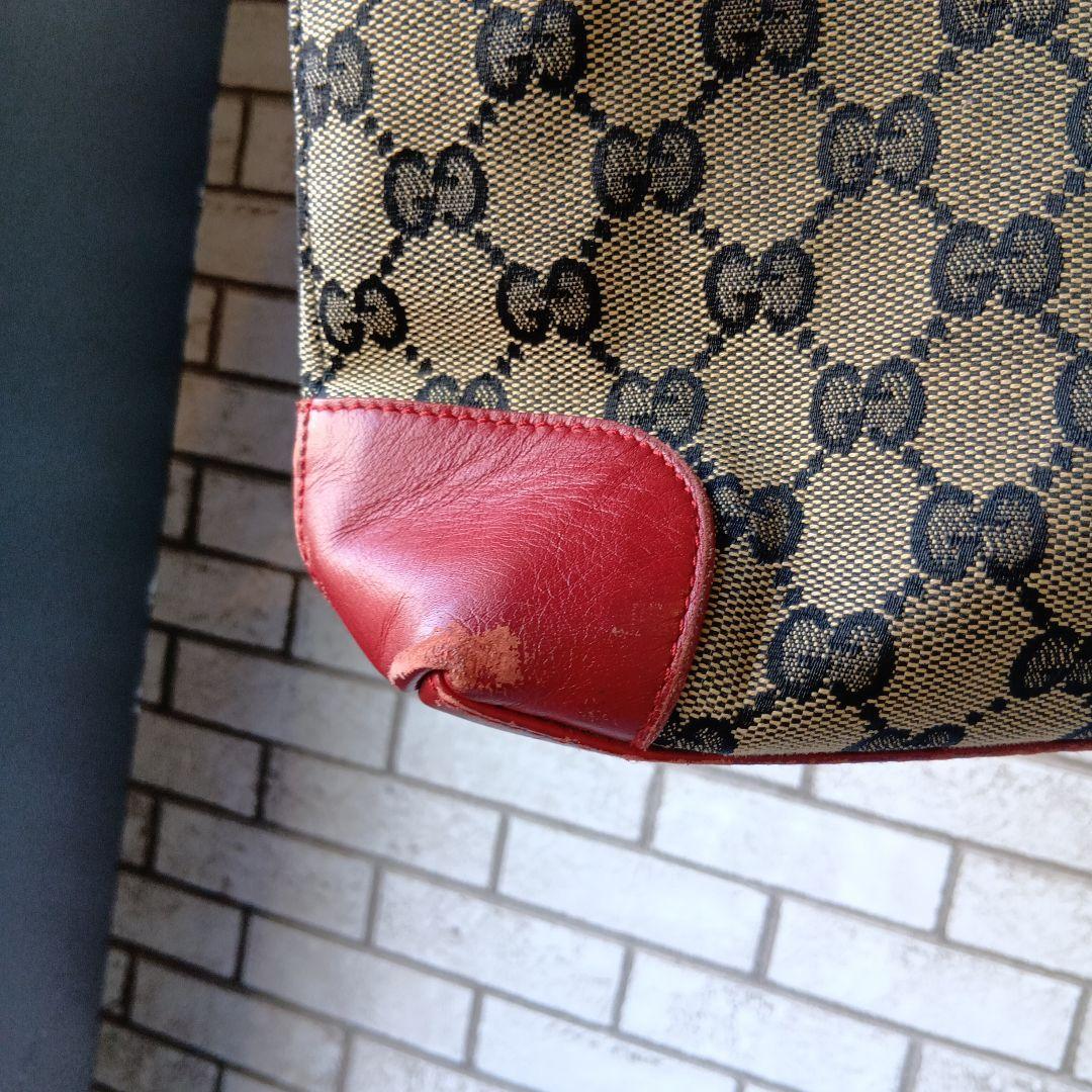 GUCCI グッチトートバッグ ベージュ/レッド