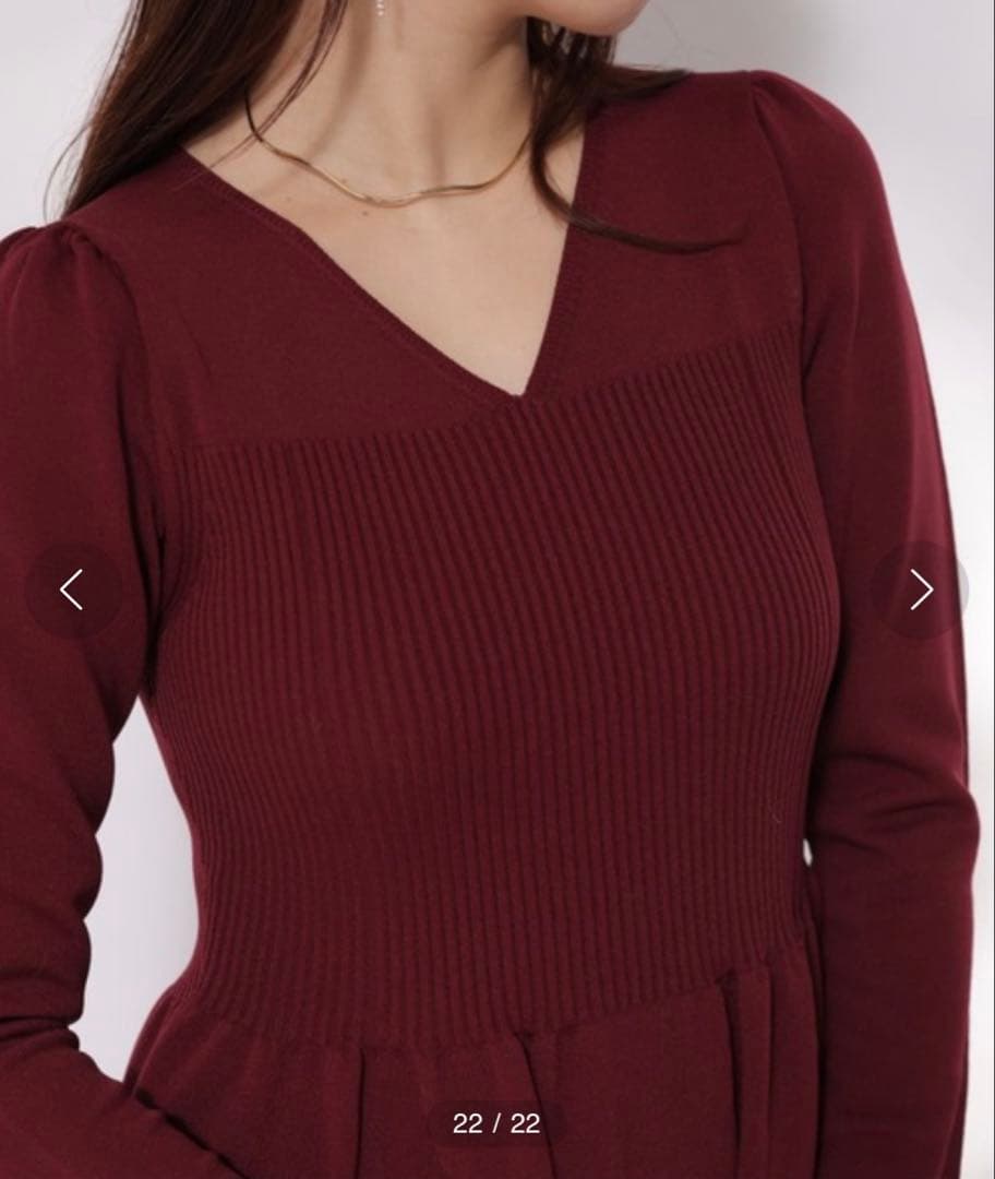 【新品タグ付き】Mystrada Ｖネックホールガーメントワンピース