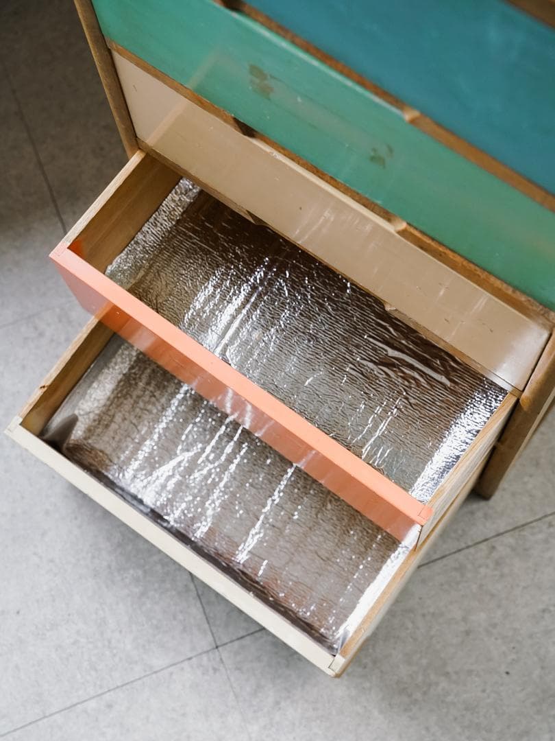 60-70's レトロポップ 古道具 木製 5段チェスト/収納 アンティーク