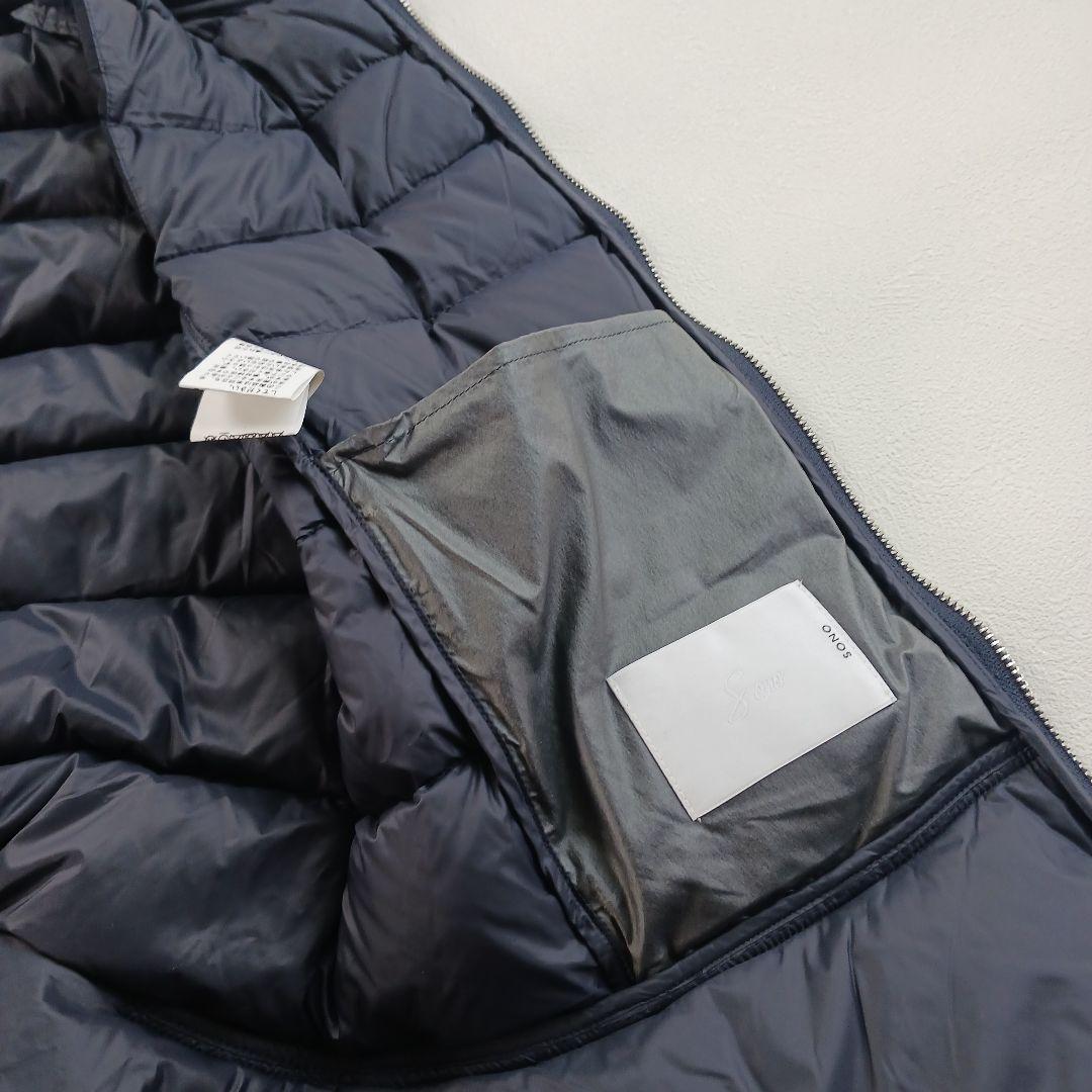 SONO ソーノ ダウンベスト ペプラム ネイビー サイズ1 ヘム