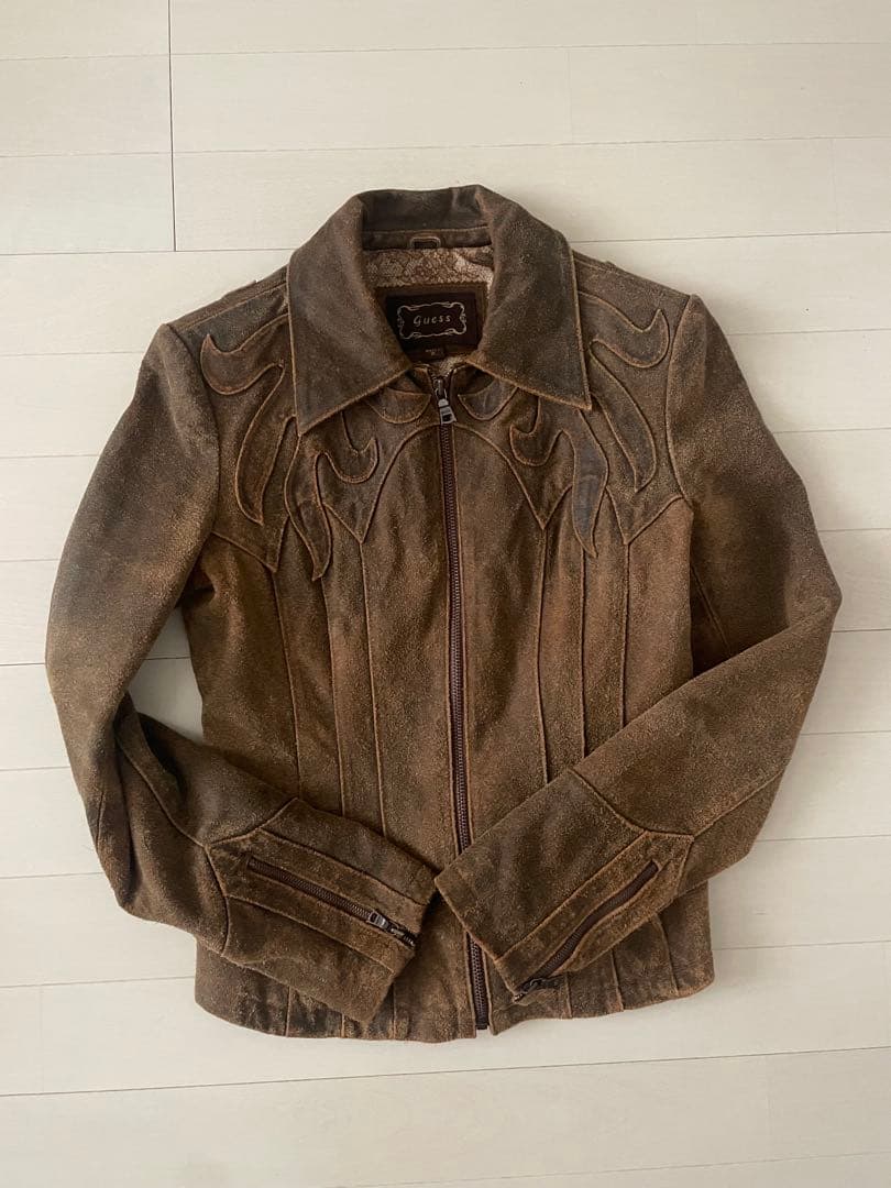 Guess shury itimi レザージャケット　スウェード 古着　y2k