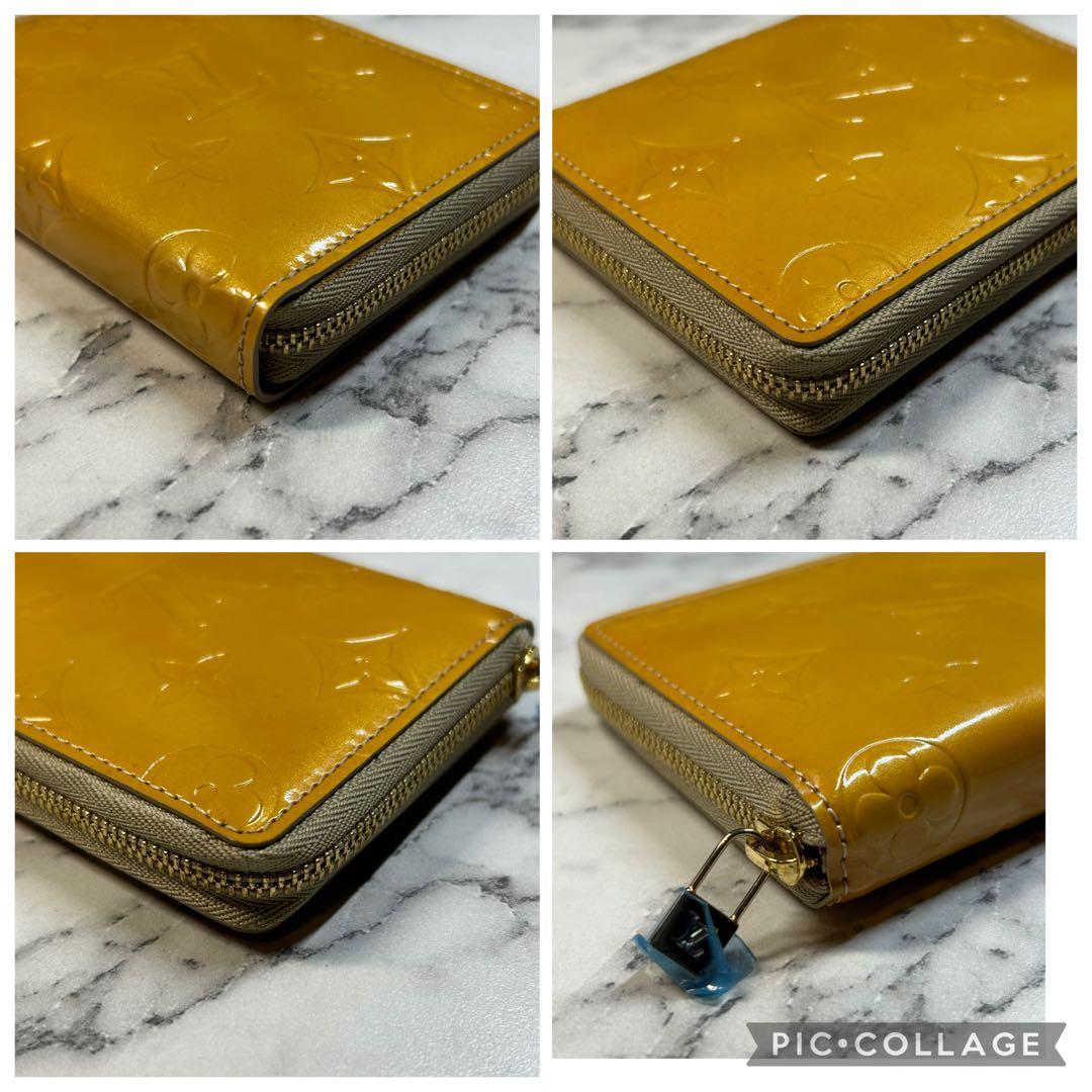 極美品 LV ヴェルニ コンパクトジップ 折り財布 MI0929 黄色 2767