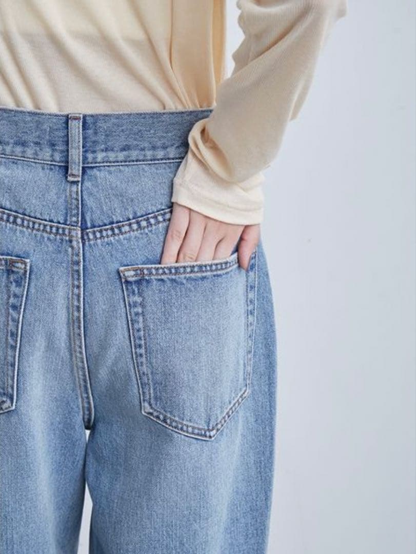 MIESROHE/ミースロエ 裾折り返しストレート美脚デニム