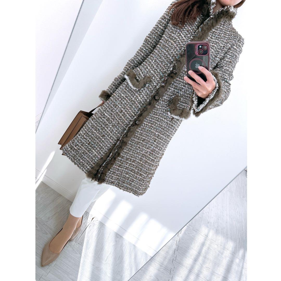 【美品✨】定価20万❤️エポカ✨サイズ40✨ラビットファー✨ロングコート✨日本製