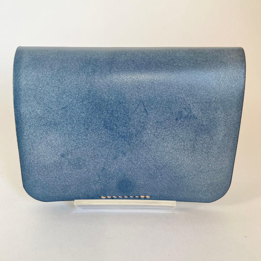 ロロマレザー本革 ミニ財布 コンパクトウォレット 手縫い エイジング