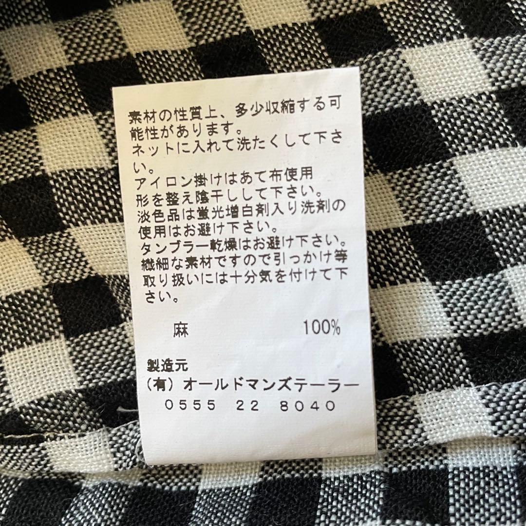 R&D.M.Co- オールドマンズテーラー 半袖 ブラウス リネン チェック