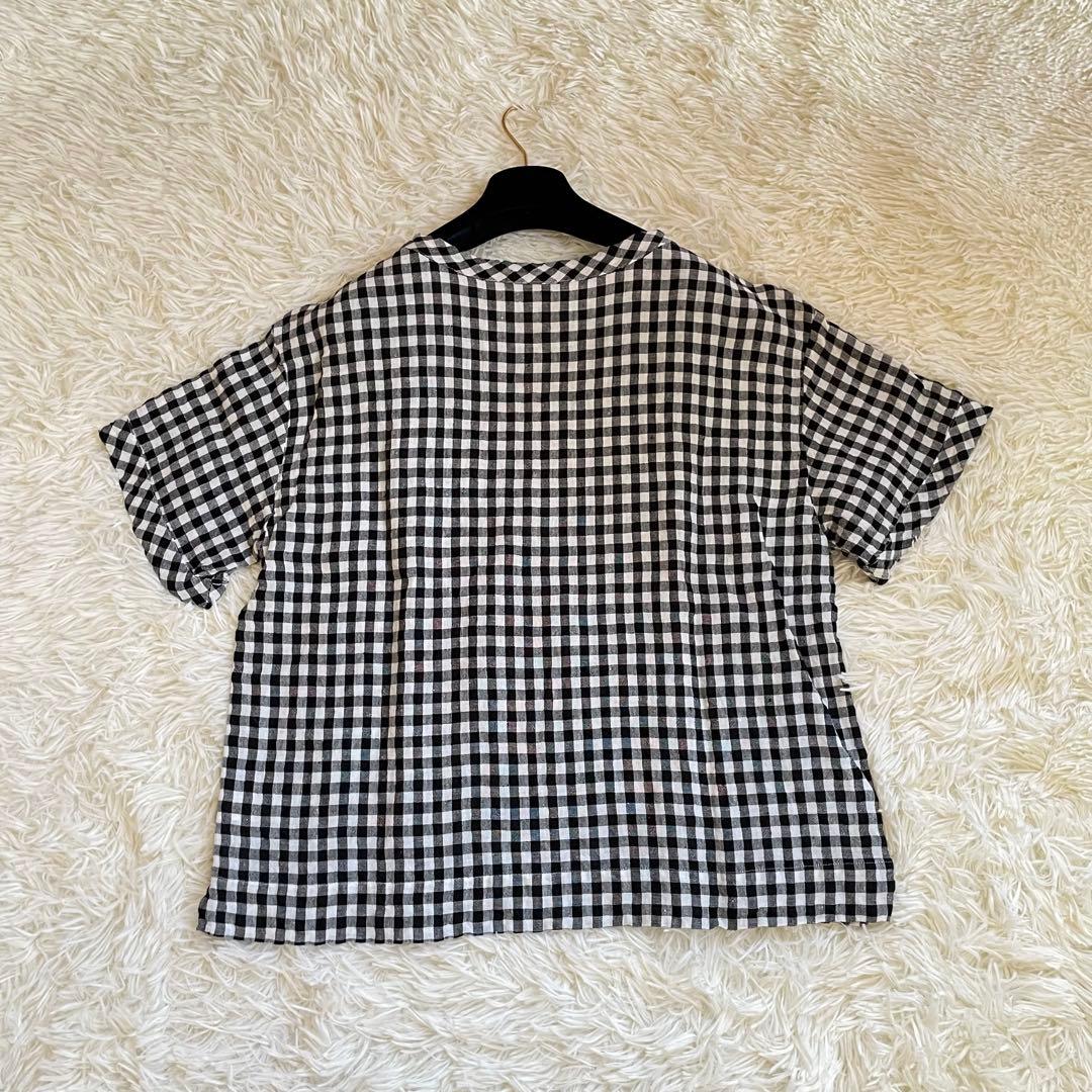 R&D.M.Co- オールドマンズテーラー 半袖 ブラウス リネン チェック