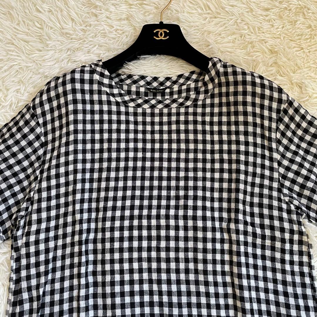 R&D.M.Co- オールドマンズテーラー 半袖 ブラウス リネン チェック