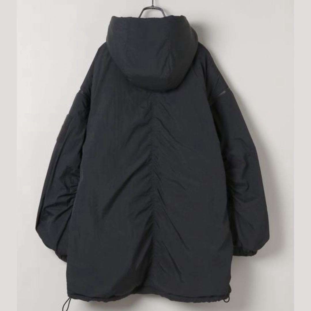 【タグ付き新品】ジーナシス★ソデ2WAYモンスターパーカーコート　ブラック　F