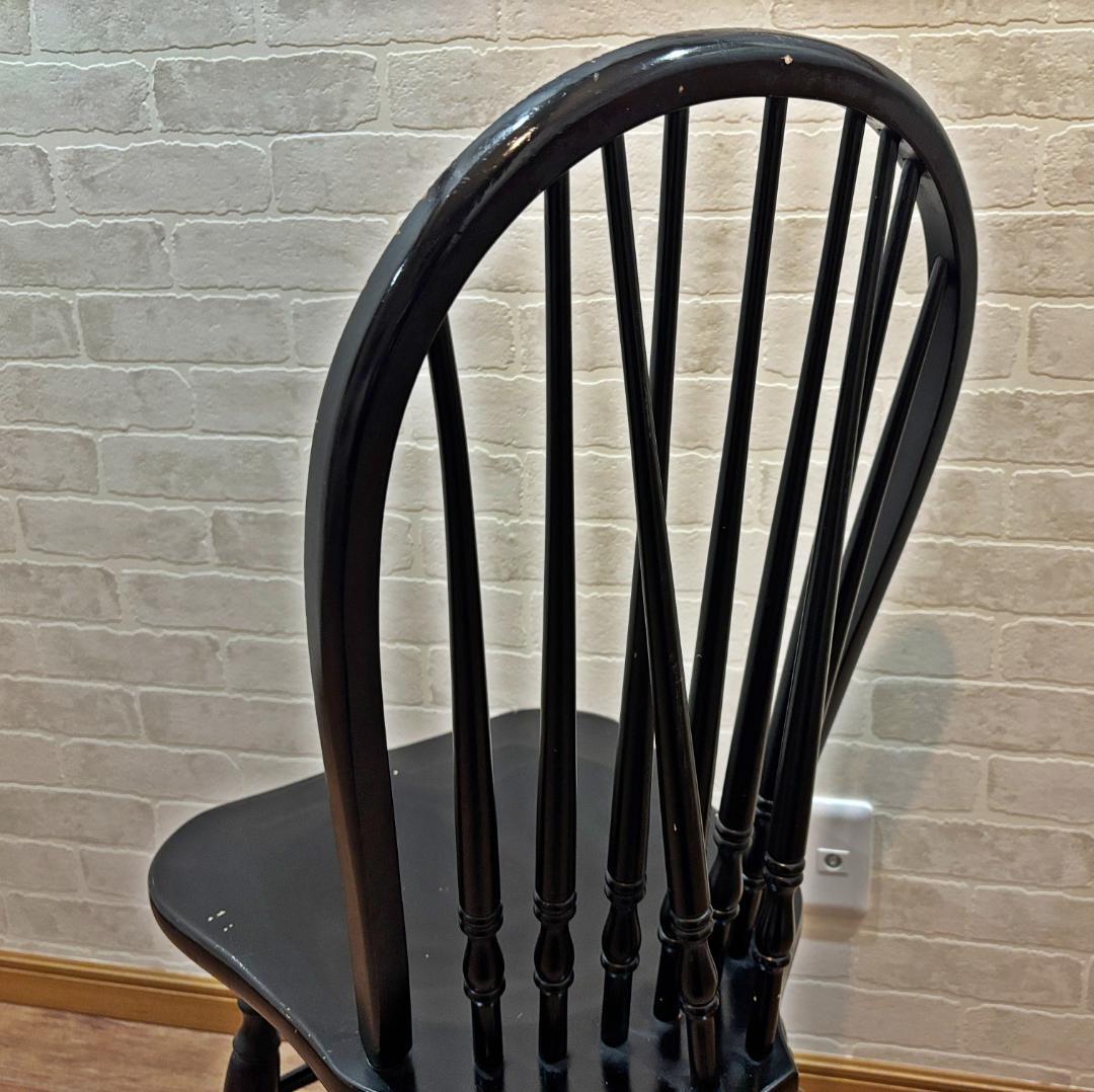秋田木工 アンティーク レトロ ブラック スピンドルバック ウィンザーチェア②