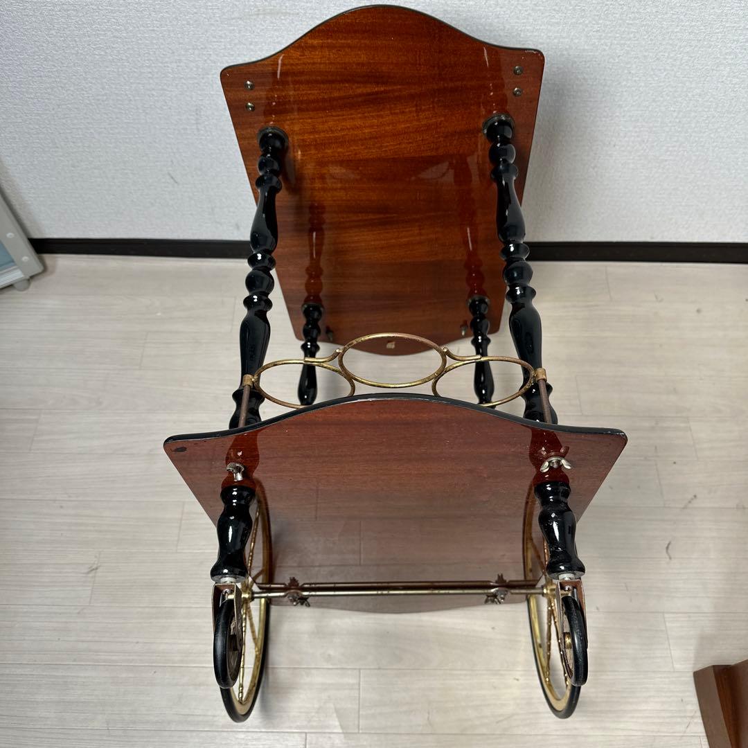 キッチンワゴン イタリア製 象嵌 高級 ワゴンテーブル ワインラック i1※