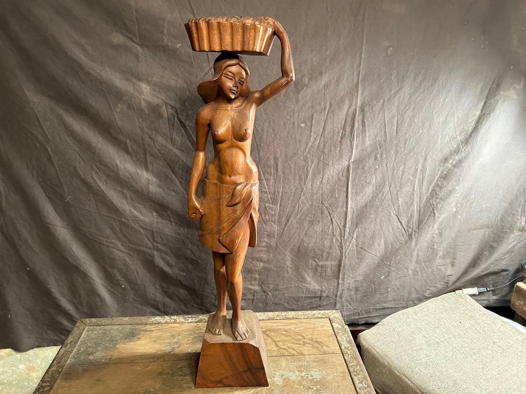 ◉【送料無料】裸婦像　美術品 民芸品 手彫り　アンティーク