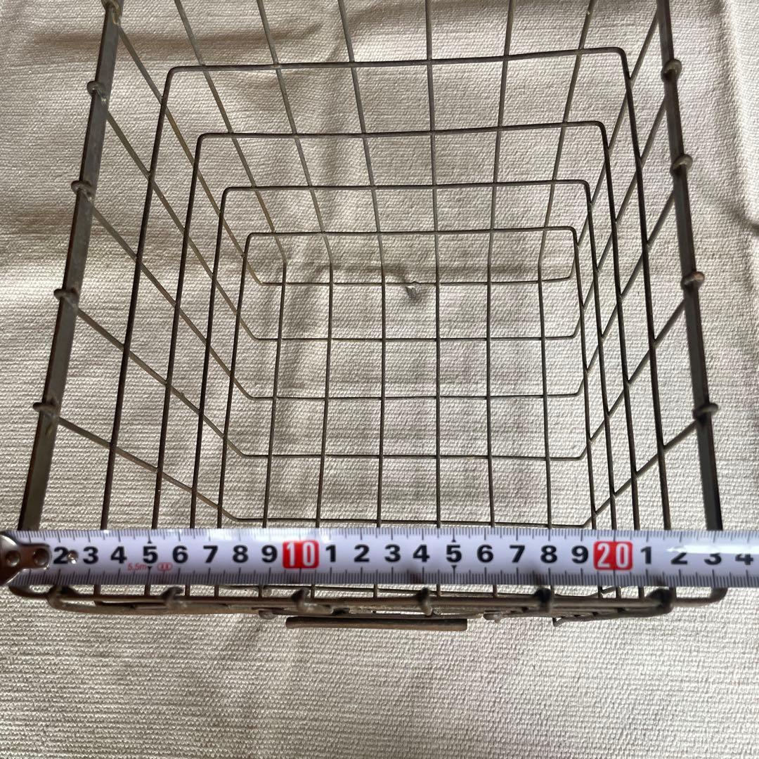 アイアンカゴ　正方形　四角　籠　ワイヤー　シャビー　メッシュ　2個セット