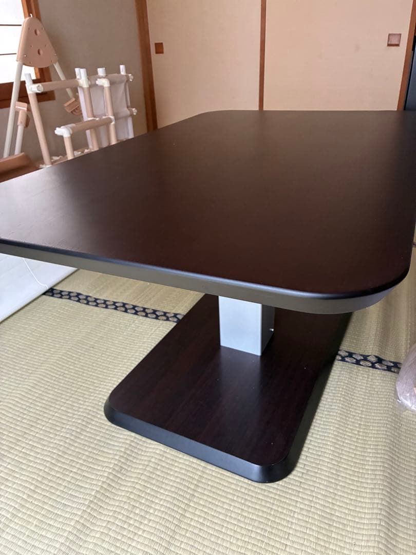 【ニトリ】昇降式テーブル ダンパーコラボ 1200T DBR ダイニングテーブル