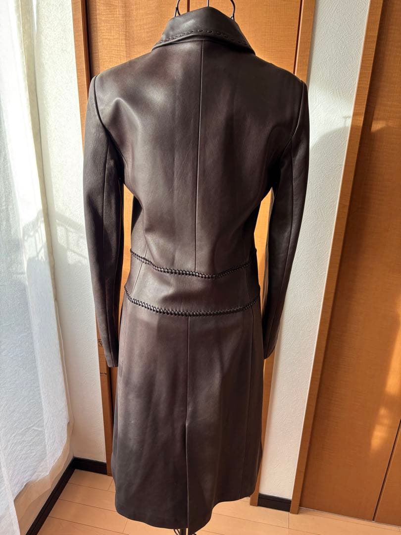 RUFFO レザーロングコート　ブラウン