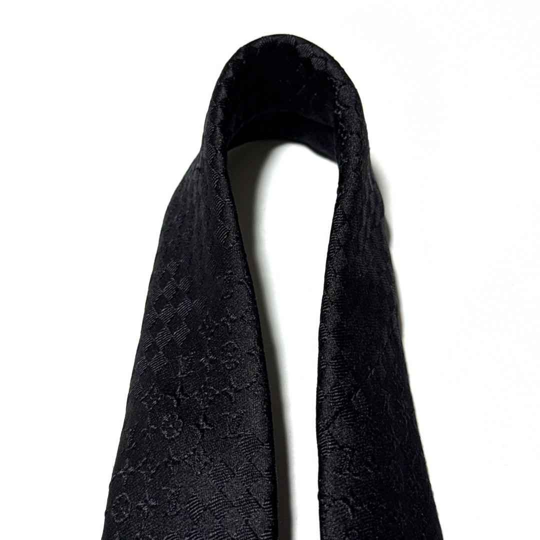 ルイヴィトン　ネクタイ　クラヴァットミックス　モノグラム　ジャガード　肉厚　黒