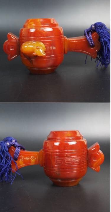 送料無料　名工土橋正市作　極上瑪瑙彫刻鼠置物 共箱・作歴・証明書　縁起物