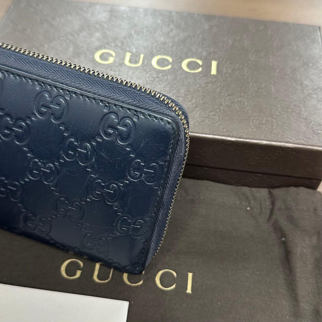 新品同様‼️ グッチ　GUCCI 財布　長財布　シマレザー　ラウンドファスナー
