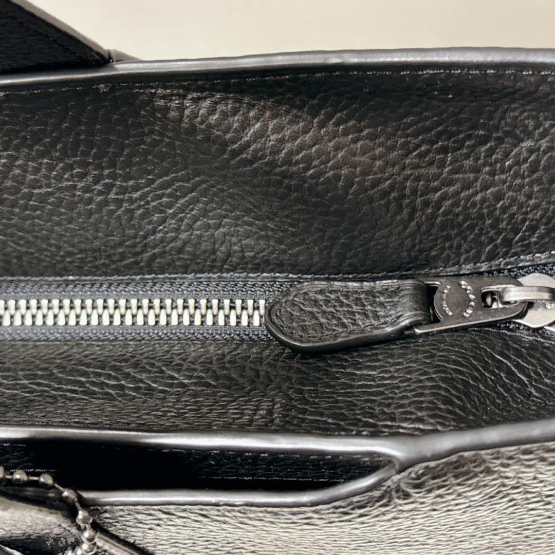 【極美品】コーチ レザートートバッグ ハミルトントートA4PC収納可 肩掛け 黒