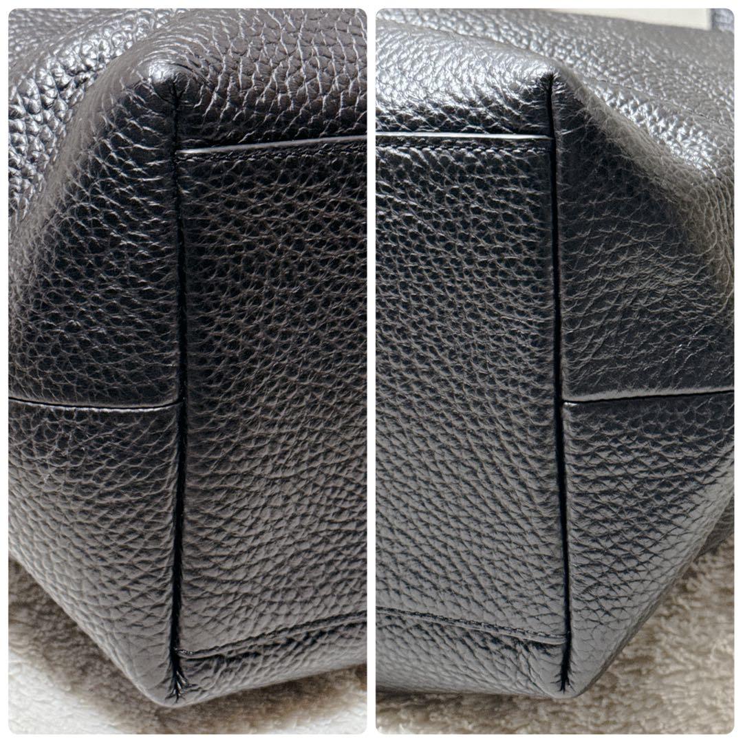 【極美品】コーチ レザートートバッグ ハミルトントートA4PC収納可 肩掛け 黒