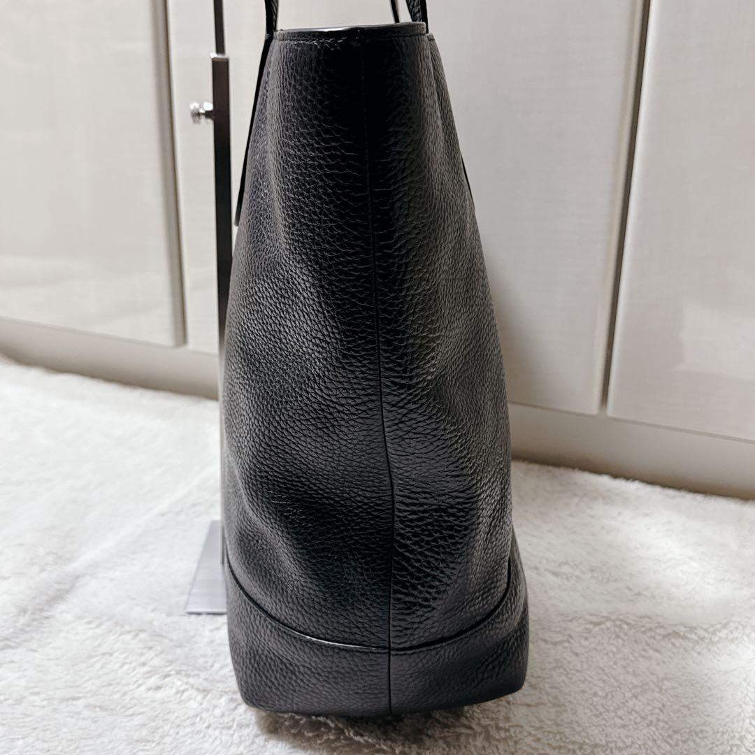 【極美品】コーチ レザートートバッグ ハミルトントートA4PC収納可 肩掛け 黒