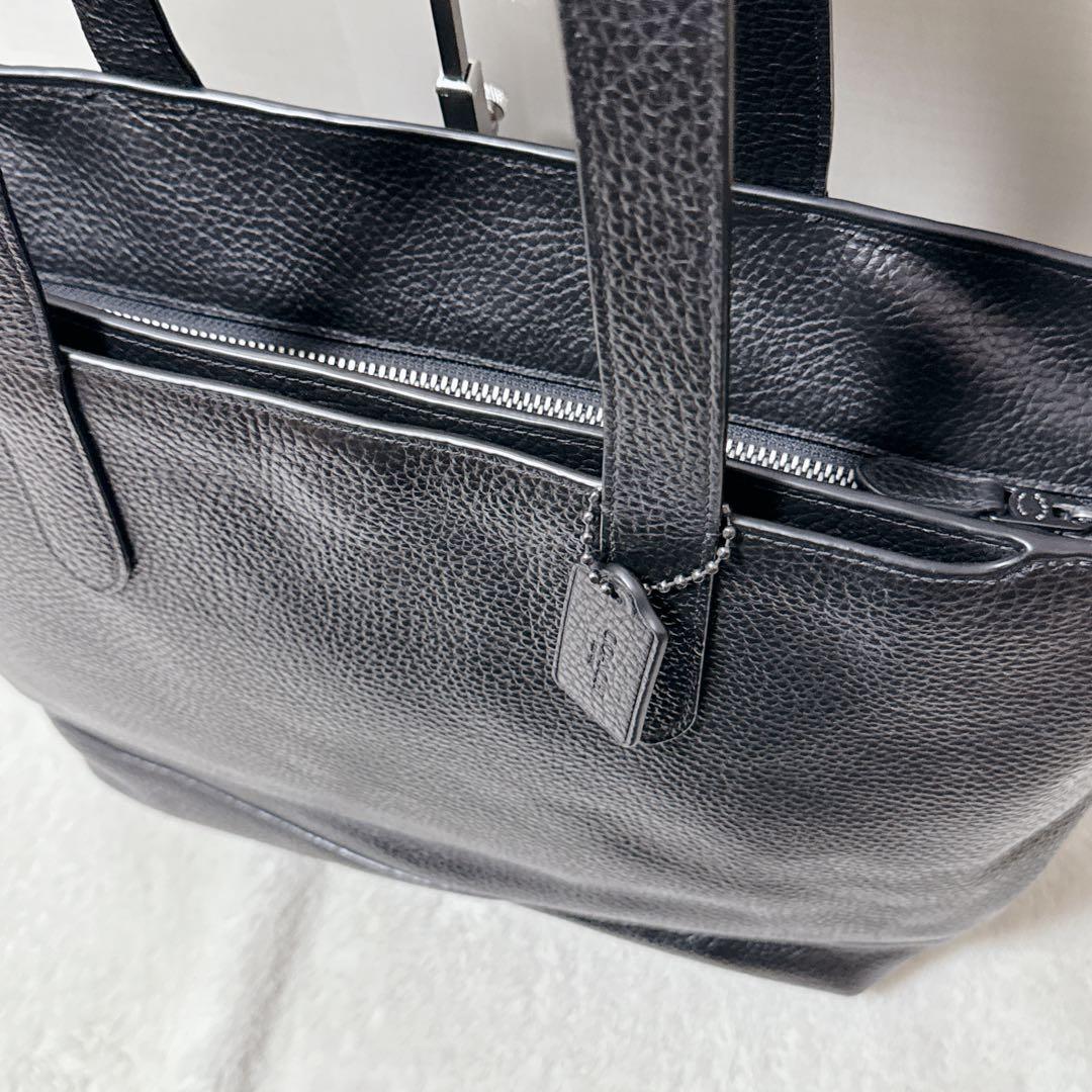 【極美品】コーチ レザートートバッグ ハミルトントートA4PC収納可 肩掛け 黒