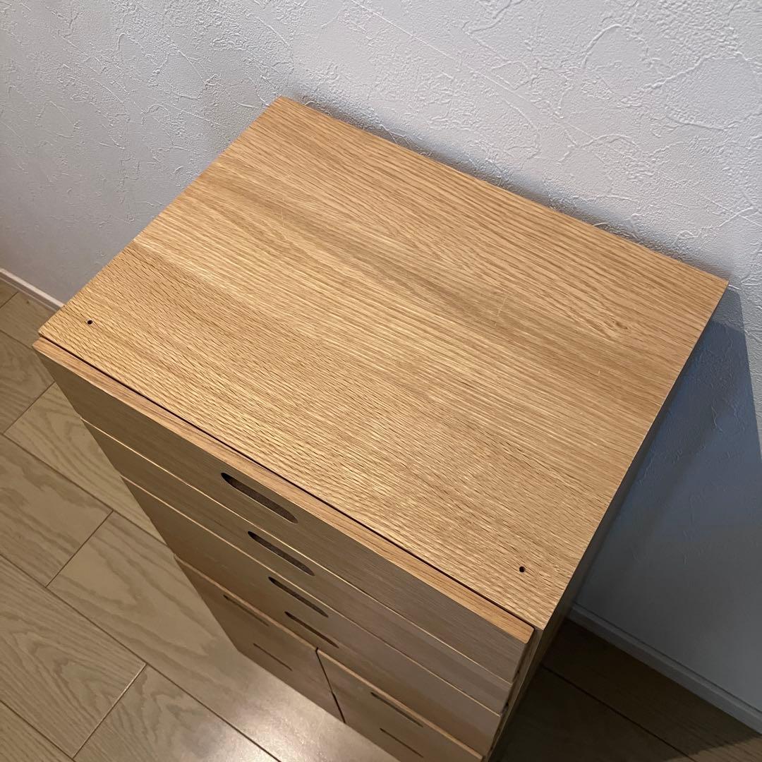 【MUJI 無印良品】 収納 2個セット スタッキングチェスト・引出し オーク