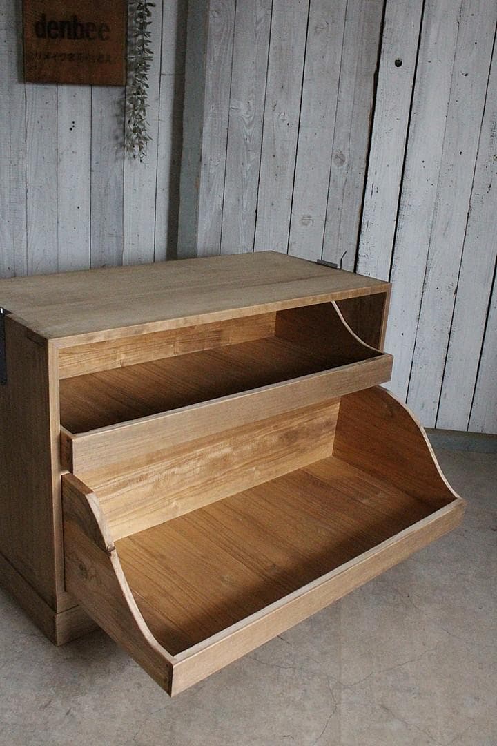 古い木製の引き出し　2段　食器棚　シャツケース　収納棚　チェスト　古家具