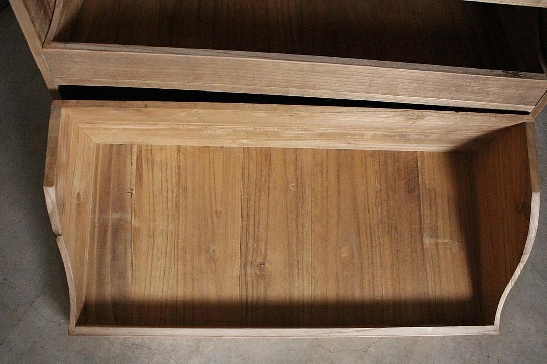 古い木製の引き出し　2段　食器棚　シャツケース　収納棚　チェスト　古家具