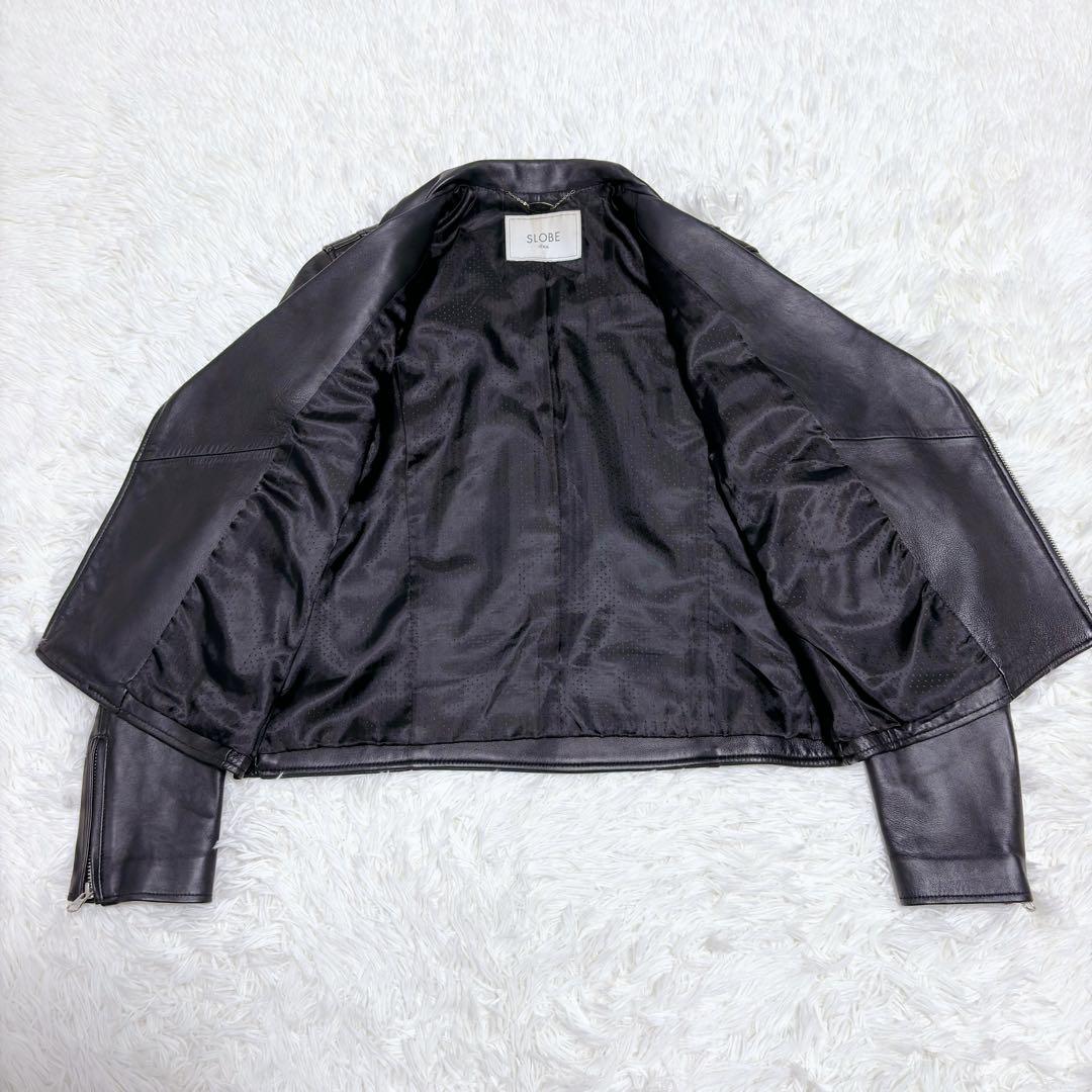 ✨美品✨スローブイエナ ラムレザー ダブルライダースジャケット ブラック L